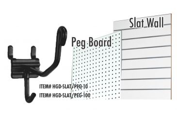 Image of Pro-Shot Pro-Shot Horizontal Long Gun Display, Slatwall/Pegboard, 10-Pack, HGD-SLAT/PEG-10, Black, HGD-SLAT/PEG-10