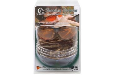 Image of Ducks Unlimited Rendezvous Shooting Glasses - Black Frame, Amber, Bronze, Blue, and Clear Lenses 