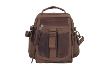 Image of Rothco Canvas &amp; Leather Travel Shoulder Bag, Brown, 2815-Brown