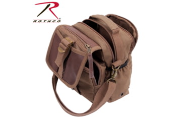 Image of Rothco Canvas &amp; Leather Travel Shoulder Bag, Brown, 2815-Brown