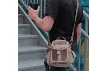 Image of Rothco Canvas &amp; Leather Travel Shoulder Bag, Coyote Brown, 28361-CoyoteBrown