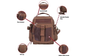 Image of Rothco Canvas &amp; Leather Travel Shoulder Bag, Coyote Brown, 28361-CoyoteBrown
