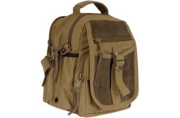 Image of Rothco Canvas &amp; Leather Travel Shoulder Bag, Coyote Brown, 28361-CoyoteBrown
