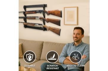 Image of Rush Creek Creations 3 Gun Wall Rack, Black, 38-3039