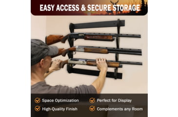 Image of Rush Creek Creations 3 Gun Wall Rack, Black, 38-3039