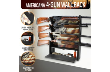 Image of Rush Creek Creations Creations Gun Rack for 4 Guns, Rifles/Shotguns, Black, Medium, 38-8084