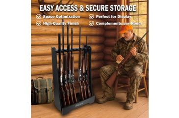 Image of Rush Creek Creations 8 Gun Floor Rack, Black, 38-3059