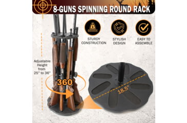 Image of Rush Creek Creations 8 Gun Spinning Rack, Black, 38-5065