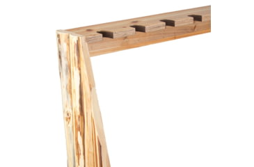 Image of Rush Creek Creations Rustic Wood 6 Gun Storage Rack w/Accessory Compartment, Natural Pine Skip Peel, 37-0037