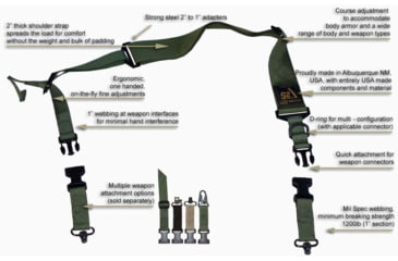 Image of S2Delta Q.D. Rifle Sling, Green, MRS2P-USA-GRN-QD