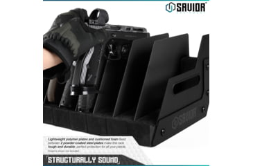 Image of Savior Equipment 12-Slot Pistol Rack, Black, RK-HAND-XTWELVE-BK