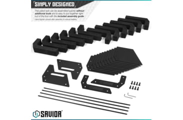 Image of Savior Equipment 12-Slot Pistol Rack, Black, RK-HAND-XTWELVE-BK