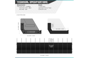 Image of Savior Equipment 12-Slot Pistol Rack, Black, RK-HAND-XTWELVE-BK