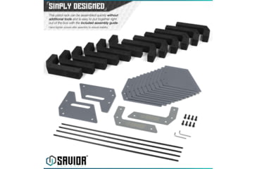 Image of Savior Equipment 12-Slot Pistol Rack, Gray, RK-HAND-XTWELVE-GS