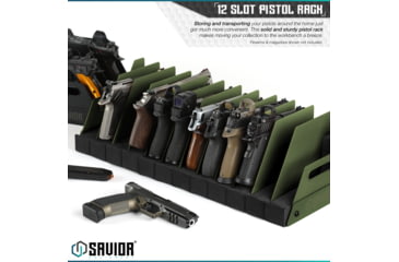 Image of Savior Equipment 12-Slot Pistol Rack, OD Green, RK-HAND-XTWELVE-OG