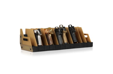 Image of Savior Equipment 12 Slot Pistol Rack, RAL 8000 Tan, 7in H x 25in L x 9.5in D, RK-HAND-XTWELVE-TN