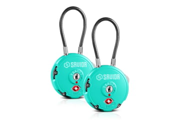 Image of Savior Equipment 3 Digit Cable Lock, 2 Pack, Savior Teal, Small, LK-ROUND-TE-DUAL