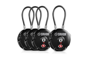 Image of Savior Equipment 3 Digit Cable Lock, 4 Pack, Black, Small, LK-ROUND-BK-FOURPK