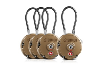 Image of Savior Equipment 3 Digit Cable Lock, 4 Pack, Dark FDE, Small, LK-ROUND-TN-FOURPK