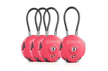 Image of Savior Equipment 3 Digit Cable Lock, 4 Pack, Pink, Small, LK-ROUND-PI-FOURPK