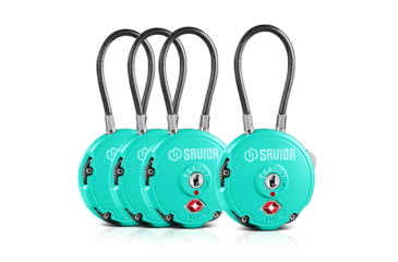 Image of Savior Equipment 3 Digit Cable Lock, 4 Pack, Savior Teal, Small, LK-ROUND-TE-FOURPK