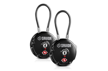 Image of Savior Equipment 3 Digit Cable Lock, Pair, Black, Small, LK-ROUND-BK-DUAL
