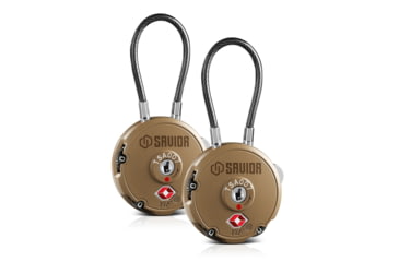 Image of Savior Equipment 3 Digit Cable Lock, Pair, Dark FDE, Small, LK-ROUND-TN-DUAL