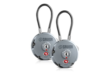 Image of Savior Equipment 3 Digit Cable Lock, Pair, Gray, Small, LK-ROUND-GS-DUAL