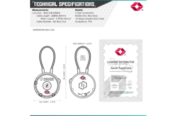 Image of Savior Equipment 3 Digit Cable Lock, Savior Teal, Small, LK-ROUND-TE