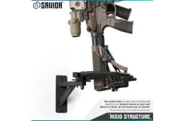 Image of Savior Equipment 3-Slot Adjustable Wall Rack, Black, RK-WALL-ADX3-BK