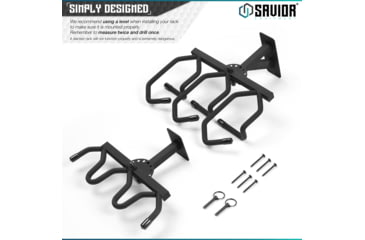 Image of Savior Equipment 3-Slot Adjustable Wall Rack, Black, RK-WALL-ADX3-BK
