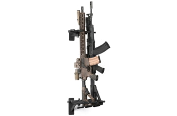 Image of Savior Equipment 3-Slot Angle Adjustable Rafle Wall Rack, Black, 12in W x 3.5in H x 8.5in D, RK-WALL-ADX3-BK