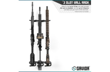 Image of Savior Equipment 3-Slot Adjustable Wall Rack, Gray, RK-WALL-ADX3-GS