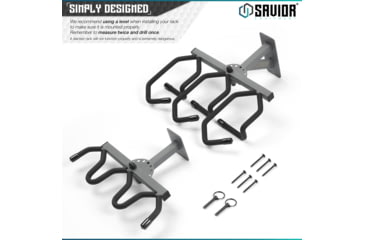 Image of Savior Equipment 3-Slot Adjustable Wall Rack, Gray, RK-WALL-ADX3-GS