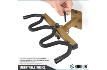 Image of Savior Equipment 3-Slot Adjustable Wall Rack, RAL 8000 Tan, RK-WALL-ADX3-TN