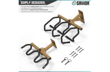 Image of Savior Equipment 3-Slot Adjustable Wall Rack, RAL 8000 Tan, RK-WALL-ADX3-TN