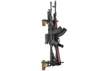 Image of Savior Equipment 3-Slot Angle Adjustable Rafle Wall Rack, RAL 8000 Tan, 12in W x 3.5in H x 8.5in D, RK-WALL-ADX3-TN