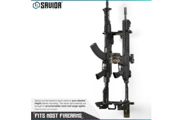 Image of Savior Equipment 3-Slot Angle Adjustable Rafle Wall Rack, OD Green, 12in W x 3.5in H x 8.5in D, OD Green, Top: 12in W x 3.5in H x 8.5in D ; Bottom: 12.5in W, RK-WALL-ADX3-OG