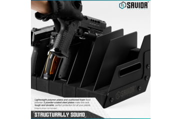 Image of Savior Equipment 6 Slot Pistol Rack, Black, 12.5 x 7 x 9.5, RK-HAND-XSIX-BK