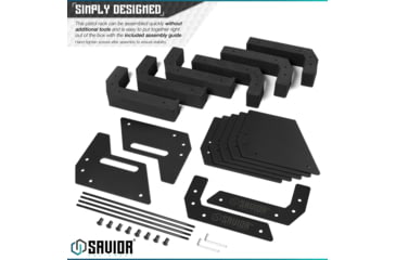 Image of Savior Equipment 6 Slot Pistol Rack, Black, 12.5 x 7 x 9.5, RK-HAND-XSIX-BK