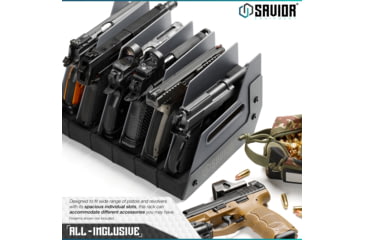 Image of Savior Equipment 6 Slot Pistol Rack, Gray, 12.5 x 7 x 9.5, RK-HAND-XSIX-GS