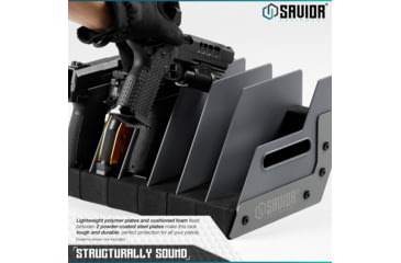 Image of Savior Equipment 6 Slot Pistol Rack, Gray, 12.5 x 7 x 9.5, RK-HAND-XSIX-GS