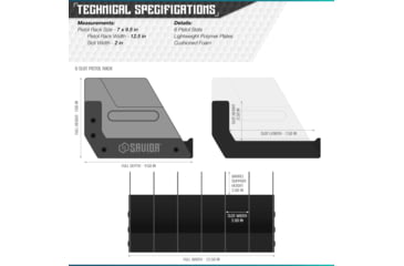Image of Savior Equipment 6 Slot Pistol Rack, Gray, 12.5 x 7 x 9.5, RK-HAND-XSIX-GS