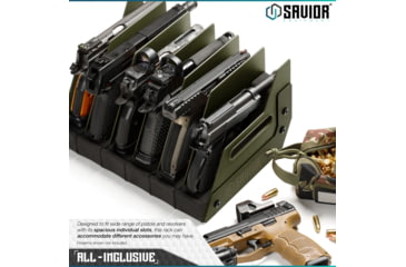 Image of Savior Equipment 6 Slot Pistol Rack, OD Green, 12.5 x 7 x 9.5, RK-HAND-XSIX-OG