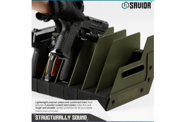 Image of Savior Equipment 6 Slot Pistol Rack, OD Green, 12.5 x 7 x 9.5, RK-HAND-XSIX-OG