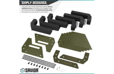 Image of Savior Equipment 6 Slot Pistol Rack, OD Green, 12.5 x 7 x 9.5, RK-HAND-XSIX-OG