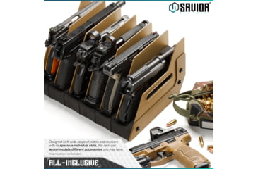 Image of Savior Equipment 6 Slot Pistol Rack, RAL 8000 Tan, 12.5 x 7 x 9.5, RK-HAND-XSIX-TN