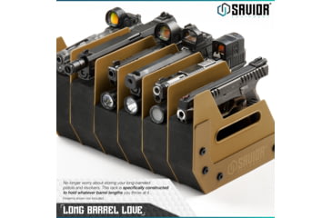 Image of Savior Equipment 6 Slot Pistol Rack, RAL 8000 Tan, 12.5 x 7 x 9.5, RK-HAND-XSIX-TN