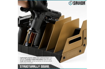 Image of Savior Equipment 6 Slot Pistol Rack, RAL 8000 Tan, 12.5 x 7 x 9.5, RK-HAND-XSIX-TN