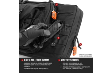 Image of Savior Equipment American Classic Double Rifle Case, 36in, Black, RB-3612DG-V1-BK